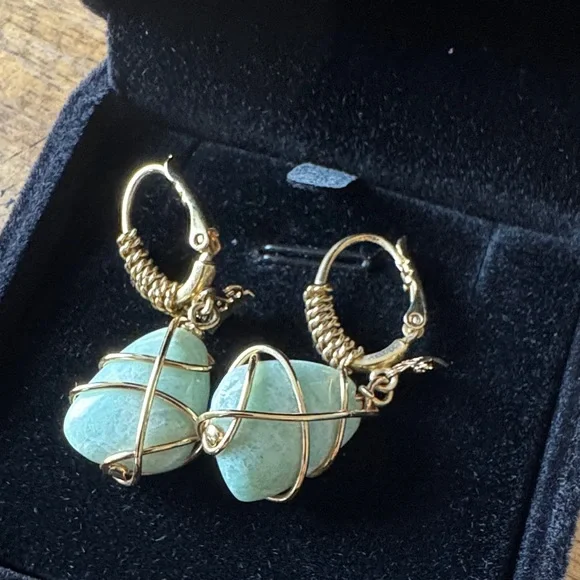 Gas Bijoux Gold Tao Rainbow earrings - Amazonite brand seen in Emily in Paris!! - Picture 2 of 2